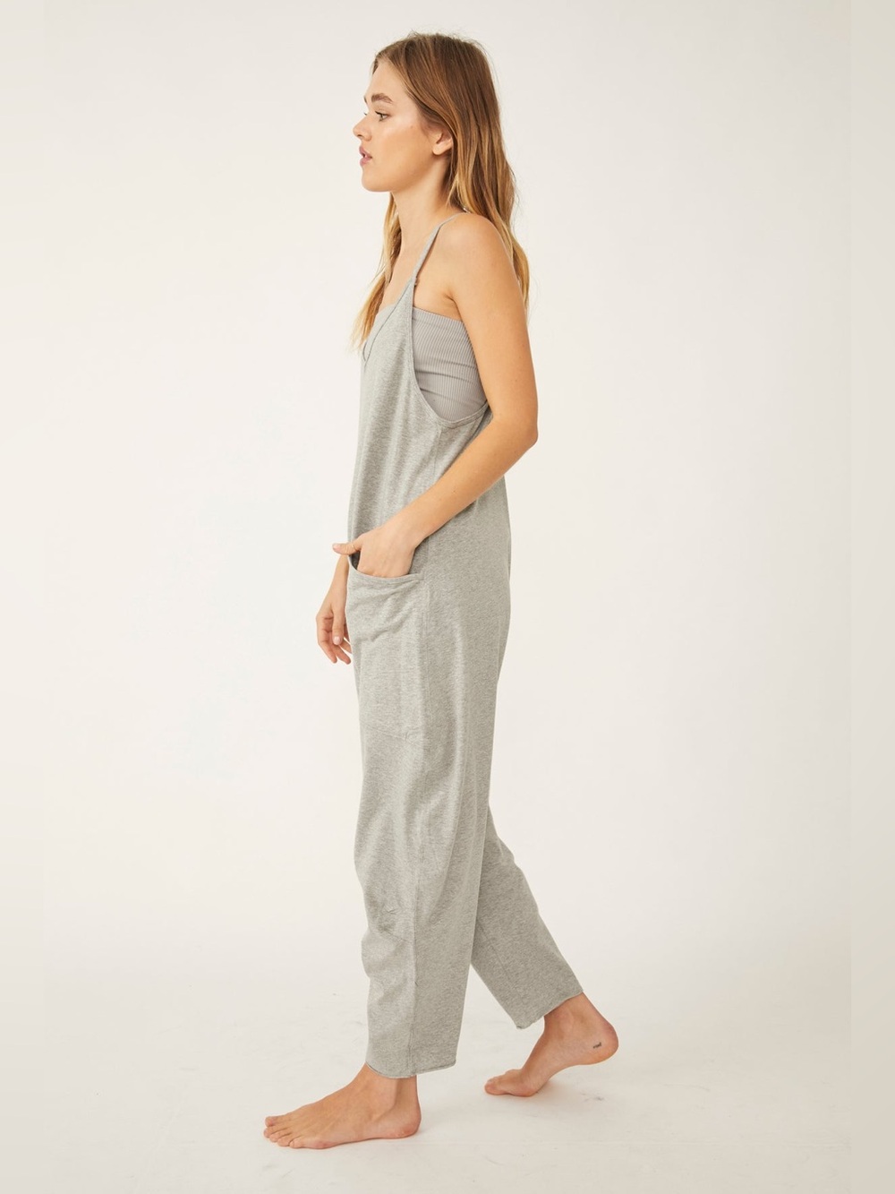 Free People Hot Shot Onesie in Heather Grey Size Small - Picture 2 of 11